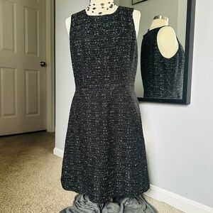 Banana Republic Textured Black Midi Dress